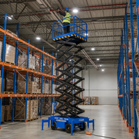Plateforme élévatrice mobile à ciseaux manuelle 10m, capacité 500kg, 220V, avec garde-corps de sécurité