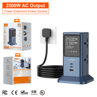 Multiprise tour LDNIO SC2-1 45W USB-C pour ordinateur portable, téléphone, tablette, 4 prises universelles, câble de 2m, station de charge pour bureau et maison