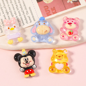 Dibujos animados lindo oso crema resina pegamento ecológico DIY joyería accesorios teléfono funda y nevera imán Navidad <span class=keywords><strong>Kawaii</strong></span> artesanías - Product Image 4