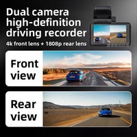 Caméra de tableau de bord de voiture WiFi 4K avec écran de 3,0 pouces 170° °   Caméra de recul et de vision avant à double objectif grand angle avec vision nocturne et moniteur de stationnement