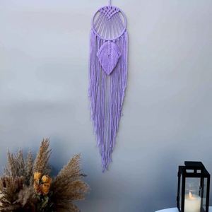 Macramé Rosa tejido de pared cesta de ratán figuritas de baño pequeña Decoración de mesa Bohemia perchas de plantas decorativas raras y elegantes - Product Image 3