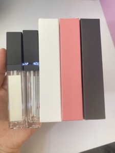 Private Label 7ml Black LED <b>lip</b> <b>gloss</b> tubes with mirror <b>lip</b> oil tones in empty containers and <b>packaging</b> - Product Image 1