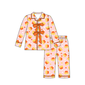 Preorder <strong>Baby</strong> Girls Fall Pumpkin <strong>Halloween</strong> Children Long Sleeve Bows Tee Shirts Pants Pajamas Lounge <strong>Outfits</strong> Clothes Sets - Product Image 3