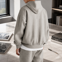 Ensemble unisexe décontracté automne, sweat-shirt long à capuche et pantalon de survêtement, imprimé floqué, teint en pièce, délavé, doublé, coupe oversize