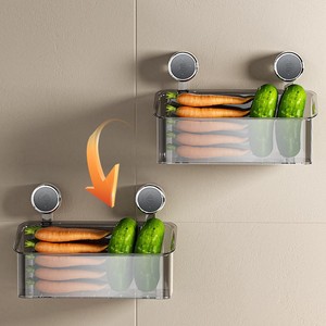 Wall Mounted Kitchen Storage Rack Transparent Draining Basket For Ginger Garlic Asparagus Food Organization No Drill Required - Product Image 3