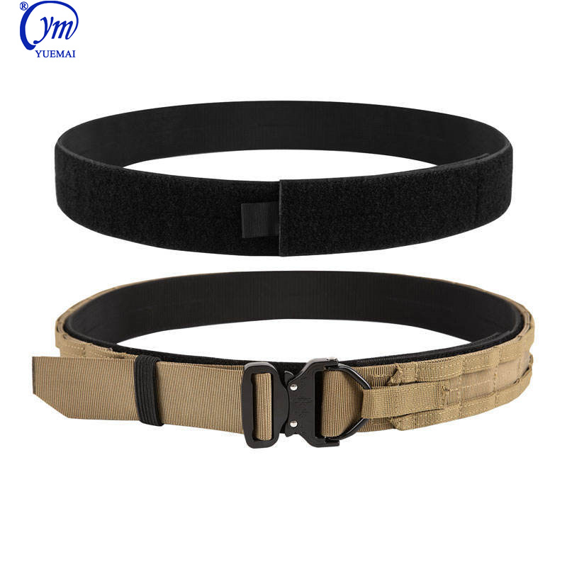 Metal Alloy Auto Lock Buckle Nylon Fabric Belt Sports Weaving Strap Quick Release Woven Molle Tactical Belt