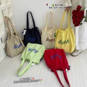 Série de sacs en toile d'été, sacs de shopping en toile grande capacité, sacs à bandoulière en toile colorés pour les voyages en plein air - Product Image 6