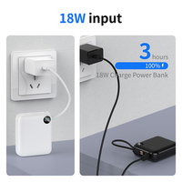 C1050 Batterie externe légère 10000 mAh avec câble Type C intégré Chargeur portable avec écran LED Prix usine Logo OEM