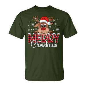 Merry Christmas <b>Reindeer</b> T-Shirt <b>Xmas</b> Holiday Design Family Matching Shirt - Product Image 1