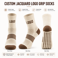 Chaussettes de yoga et de pilates en coton pour femmes, antidérapantes, logo personnalisé, OEM, vente en gros