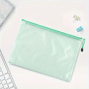 Bolsa de Archivo Transparente A4 Personalizada, con Cierre de Malla, Impermeable, de PVC, para Suministros de Oficina, Organizador de Papelería para Estudiantes - Product Image 5