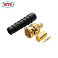 SDI BNC Male Plug Connector for RG59, Fully Gold-plated, with Boot RF Connectors in Stock