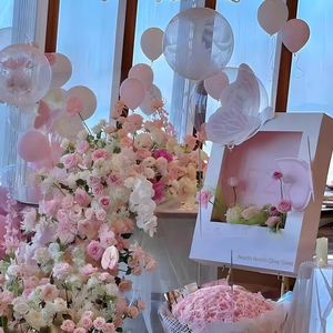 Nouvelle Série <span class=keywords><strong>Rose</strong></span> Romantique de <span class=keywords><strong>Fleurs</strong></span> Artificielles en <span class=keywords><strong>Rose</strong></span>, Réalistes, pour Mariage, avec Technique de Réalisation de Formes, pour Composition Plafond-Plancher, Vente en Gros - Product Image 2