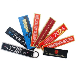 Wholesale GraceCraft Custom Logo Embroidered Woven Flight Keychain Hook Removable Pre-take-off Anime Jet Fabric Durable