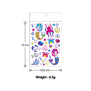 All'ingrosso del partito dei bambini della sirena animale <span class=keywords><strong>unicorno</strong></span> UV tatuaggio adesivi corpo braccio fluorescente Neon bagliore nel buio tatuaggi temporanei - Product Image 2