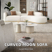 Canapé moderne en tissu bouclé courbé, blanc, sectionnel, pour salon, hôtel, villa
