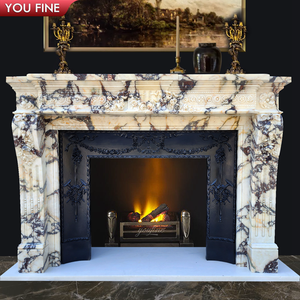 Camino In Marmo bianco Decorative per Interni - Product Image 1