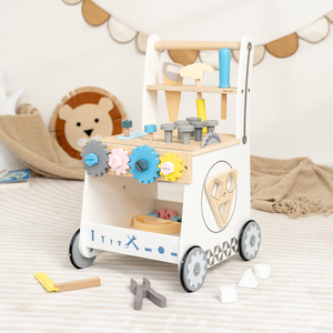 Banc de travail <span class=keywords><strong>Montessori</strong></span> 2 en 1, chariot à outils en <span class=keywords><strong>bois</strong></span> pour tout-petits, jouets éducatifs pour enfants - Product Image 1