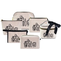 Sac à cosmétiques de voyage Portable de grande capacité, sacs à cosmétiques personnalisés en toile de coton écologique pour femmes