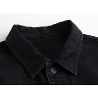 Sampel Gratis Harga Pabrik Kustom Logo Kustom Jaket Denim Hitam Berkualitas Tinggi Jaket Denim Anak Laki-laki OEM