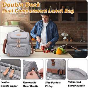 <b>Lunch</b> <b>Bag</b> <b>for</b> Men <b>Women</b>, Insulated <b>Lunch</b> Tote <b>Bag</b> <b>for</b> Work, Large Leak-Proof <b>Lunch</b> Box Double Deck <b>Lunch</b> Cooler Purse - Product Image 4
