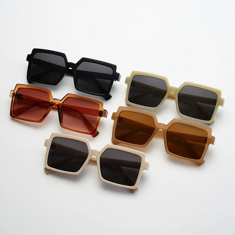 New Retro Outdoor Square Sunglasses Women Men Fashion Trend Candy Color Large Frame Street Shooting Sunglasses