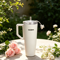 2 Thermos isothermes à double paroi VOLWESS 500 ml avec base antidérapante et couvercle anti-fuite pour le bureau, la voiture et le camping