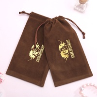 Super Soft Großhandel Schmuck Lagerung Kordel zug Tasche Halskette Parfüm Flaschen beutel Benutzer definiertes Logo Gedruckte Samts chmuck Staubbeutel