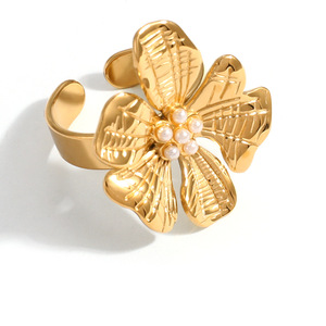 Bague étoile de mer plaquée or 18 carats, sertie pavé, réglable, pour femme, bijoux style plage - Product Image 5