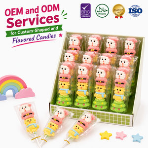 Fabricante de Dulces al por Mayor, Dulces de Malvavisco con Forma de Dibujos Animados Navideños, 1000 kg MOQ, Halal, BRC, Diseño Personalizado Hecho a Mano - Product Image 1