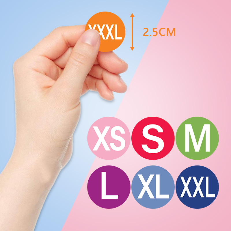 1 рулон 500 шт. XS S M L XL XXL наклейки на одежду размер этикетки бумажная наклейка в рулонах 25 мм этикетка для одежды