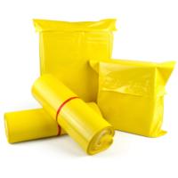 Sac d'expédition en polyéthylène LDPE imperméable avec logo du fabricant, sac d'expédition en plastique jaune imperméable pour vêtements