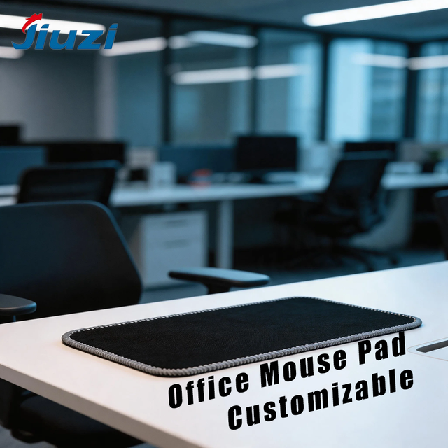 High Quality Scratch Proof Water Resistant Custom Pattern Fabric Surface Natural Rubber Base Overlocked Edge Mouse Pad