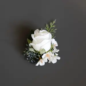 कोरियन गुलाब दुल्हन की कलाई के फूल दूल्हे भाइयों समूह कॉर्सेज थोक