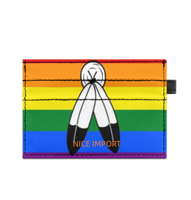 Transgender (Lindsay Design) Rainbow Slim Doppelseitig bedruckter Kartenhalter Kreditkartenhalter aus PU-Leder für Männer und Frauen