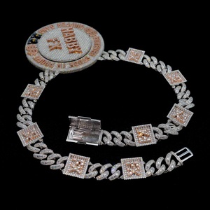 Produttore di gioielli Hip Hop personalizzati 925 in argento Sterling VVS Moissanite diamanti rotondi <span class=keywords><strong>medaglione</strong></span> ghiacciato <span class=keywords><strong>collana</strong></span> pendente - Product Image 3