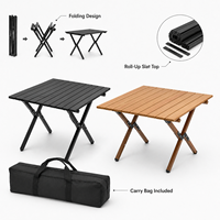 Mesa de Comedor Plegable Portátil Moderna de Metal, Base Rectangular Extensible, Muebles Duraderos para Exteriores, Playa y Picnic