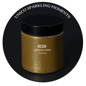 Unico闪闪发光的金色闪光金属颜料超闪光环氧树脂蜡唇彩化妆品肥皂