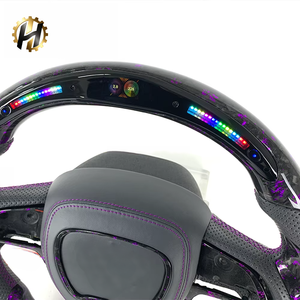 Volante Deportivo HZ Dodge Personalizado con Bordado LED RPM, Fibra de Carbono y Cuero, 4 Palancas, para Charger Challenger Hellcat SRT RT - Product Image 2