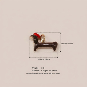 Ciondolo <span class=keywords><strong>a</strong></span> forma di simpatico cane Bassotto, ciondolo <span class=keywords><strong>a</strong></span> forma di animale domestico in stile cartone animato per la creazione fai da te di braccialetti, collane e orecchini. - Product Image 5