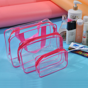 Transparent PVC <b>Makeup</b> <b>Bag</b> Waterproof Zipper Cosmetic Organizer with Handle for Airport Security OEM Service - Product Image 3