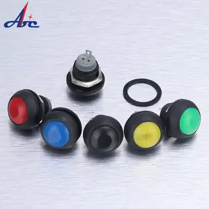 Dome Button Motorcycle Switch 2Pin SPST Momentary Plastic Waterproof IP65 Mini 12mm Push Button