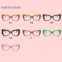 Lunettes unisexes rétro tendance œil de chat polygonales anti-lumière bleue avec monture solide et diamants personnalisés