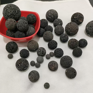 Boule de roche <span class=keywords><strong>volcanique</strong></span> naturelle rouge et <span class=keywords><strong>noire</strong></span>, <span class=keywords><strong>pierre</strong></span> de lave pour diffuseur d'arômes et absorption d'huiles essentielles - Boule minérale hautement poreuse - Product Image 4
