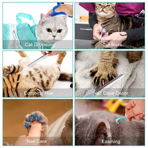 Vente en gros d'ensemble de sacs de bain pour chat sac de toilettage pour chat <span class=keywords><strong>anti</strong></span>-rayures pour peigne à brosse de lavage pour animaux de compagnie - Product Image 5