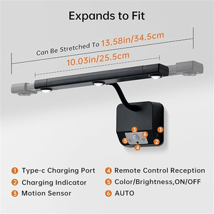Motion Sensor Picture <strong>Light</strong> <strong>Extendable</strong> Bar ,LED <strong>Wall</strong> <strong>Light</strong> 5000mAh Rechargeable Battery for Artwork, Photos, Hallway, Bedroom - Product Image 2