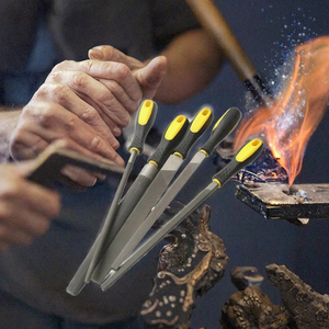 Juego de 5 limas de acero de la serie ND NDF HAOTU para bricolaje, herramientas para pulir madera, piedra y vidrio, con mango ergonómico de goma. - Product Image 3