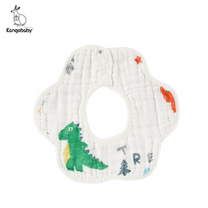 Bavoir pour bébé lavable antibactérien monocouche en mélange de coton à 8 couches avec fermeture à corde pour les nourrissons et les tout-petits - Product Image 1