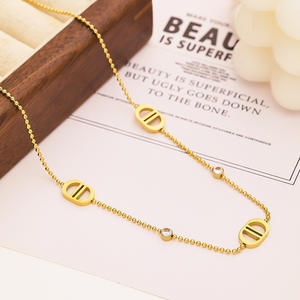 נירוסטה עיצוב אף חזיר שרשרת זירקון סיטונאי 18K מצופה זהב עמיד למים זירקון שרשרת תכשיטי אופנה - Product Image 6