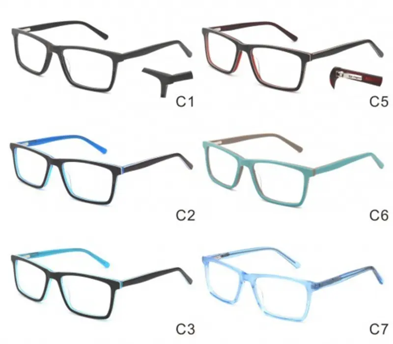 Lunettes OEM personnalisées à la mode, monture optique carrée en acétate unique pour homme, lunettes fabriquées à la main, lunettes pour femmes